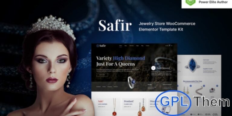 Safir – Jewelry Store WooCommerce Elementor Pro Template Kit Safir is a modern and elegant Elementor Pro Template Kit designed for jewelry stores and online shops.