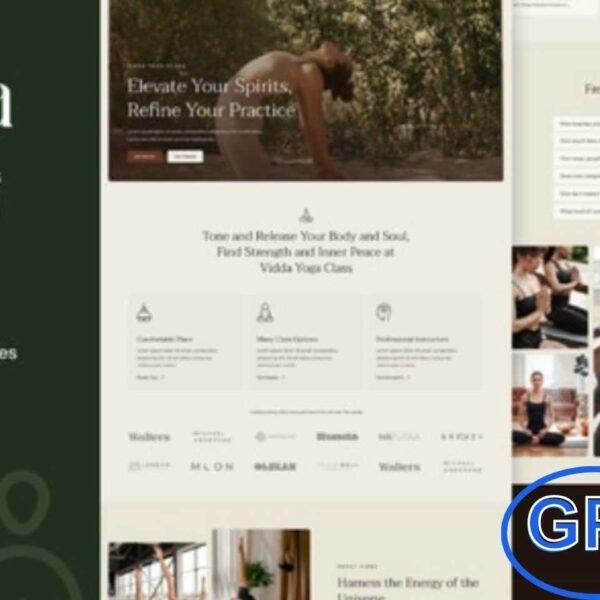Vidda – Yoga Studio & Fitness Elementor Template Kit Vidda is a modern and fully responsive Elementor Template Kit designed for yoga studios, meditation centers, wellness coaches, and fitness professionals. Perfect for creating a professional WordPress website, this kit features a clean and contemporary design that’s easy to customize without any coding skills.