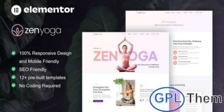 ZenYoga – Yoga & Meditation Elementor Template Kit ZenYoga is a modern and visually appealing Elementor Template Kit designed for yoga studios, meditation centers, and wellness businesses.