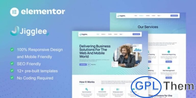 Jigglee – Tech Startup Business Elementor Template Kit Jigglee is a modern and professional Elementor Template Kit designed specifically for tech startups, IT companies, and digital businesses. With its clean layout and contemporary design, Jigglee makes it simple to build a stunning website that showcases your services, innovations, and technology-driven solutions.