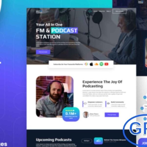 Vamcaster – Podcast & Video Streaming Elementor Template Kit Vamcaster is a professional Elementor Template Kit designed for podcasters, broadcasters, and video content creators. Its sleek, modern, and fully responsive design makes it easy to build a captivating podcast website.