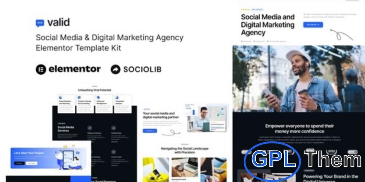 Valid – Social Media & Digital Marketing Agency Elementor Template Kit Valid is a modern Elementor Template Kit designed for building professional websites for Social Media and Digital Marketing Agencies.