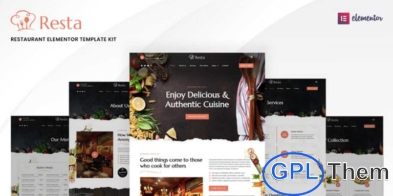 Resta – Restaurant Elementor Template Kit Resta is a modern Elementor Template Kit designed for restaurants, cafés, bistros, pubs, catering services, and other food-related businesses.