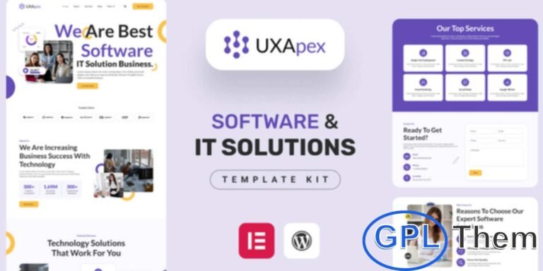 UXApex – IT Solutions & Services Elementor Template Kit UXApex is a modern Elementor Template Kit crafted for IT solution and technology service companies. Designed with sleek, professional layouts, it helps you showcase your services, innovative solutions, and expert team effectively.