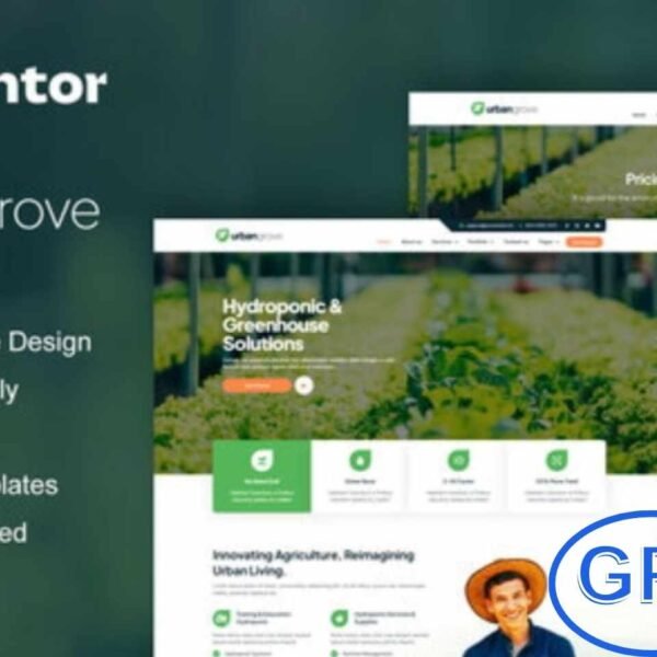 UrbanGrove – Hydroponic & Agriculture Elementor Template Kit UrbanGrove is a modern Elementor Pro Template Kit designed for hydroponic, agriculture, and related businesses. Ideal for farms, greenhouses, gardening services, and landscaping projects, it features 12+ pre-built templates with a clean, professional, and modern design.