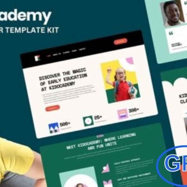 Kidocademy – Kindergarten & Preschool Elementor Template Kit Kidocademy is a vibrant and professional Elementor Template Kit designed for kindergartens, preschools, daycare centers, and early education programs. With its bright, colorful, and engaging design, Kidocademy helps you create a welcoming online presence that highlights your educational services and programs effectively.