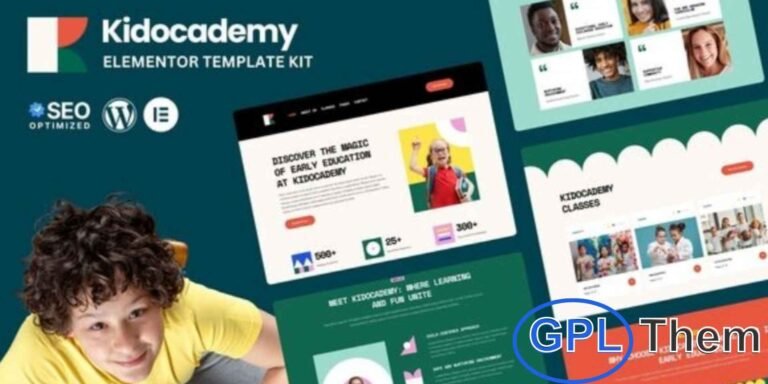 Kidocademy – Kindergarten & Preschool Elementor Template Kit Kidocademy is a vibrant and professional Elementor Template Kit designed for kindergartens, preschools, daycare centers, and early education programs. With its bright, colorful, and engaging design, Kidocademy helps you create a welcoming online presence that highlights your educational services and programs effectively.