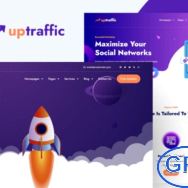 Uptraffic – Digital Marketing & SEO Agency Elementor Pro Template Kit Uptraffic is a modern Elementor Pro Template Kit designed specifically for digital marketing and SEO agencies. Perfect for marketing firms, SEO consultants, and online promotion businesses, it includes a complete set of pre-built templates to showcase services, portfolios, and client success stories.