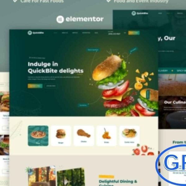 Quick Bite – Restaurant & Cafe Elementor Pro Template Kit Quick Bite is a modern Elementor Pro Template Kit designed for restaurants, cafés, and culinary businesses seeking a fresh and professional online presence.