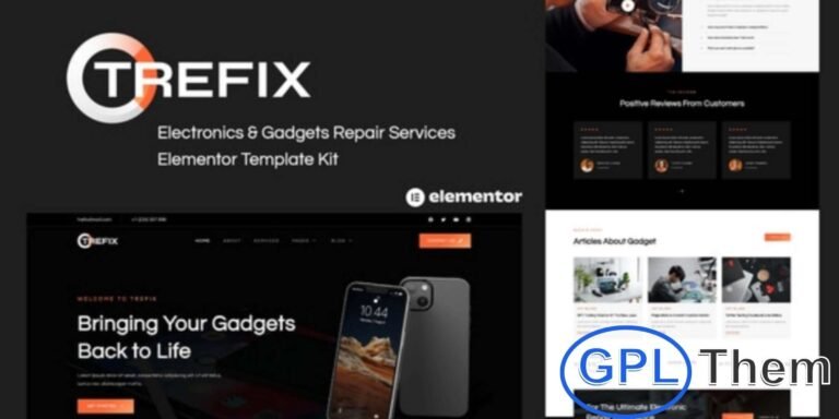 Trefix – Electronics & Gadgets Repair Services Elementor Template Kit Trefix is a modern Elementor Template Kit designed specifically for Electronics and Gadgets Repair Services, including computer, laptop, and device maintenance businesses.