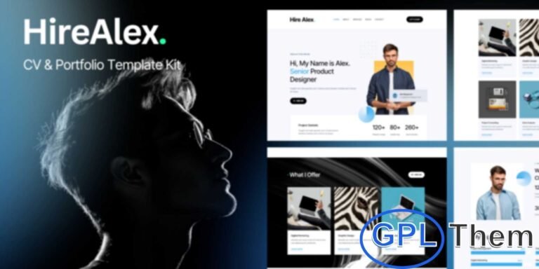 HireAlex – CV & Portfolio Elementor Template Kit HireAlex is a professional Elementor Template Kit designed for individuals looking to showcase their personal brand, skills, and creative work. Perfect for freelancers, designers, developers, and other creative professionals, this template features a sleek, modern, and visually appealing design that makes your portfolio stand out.