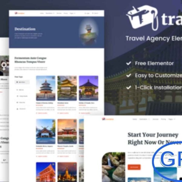 Travelplan – Tour & Travel Agency Elementor Template Kit Travelplan is a modern Elementor Template Kit designed for tour and travel agencies, helping businesses showcase their services, projects, and expertise professionally.