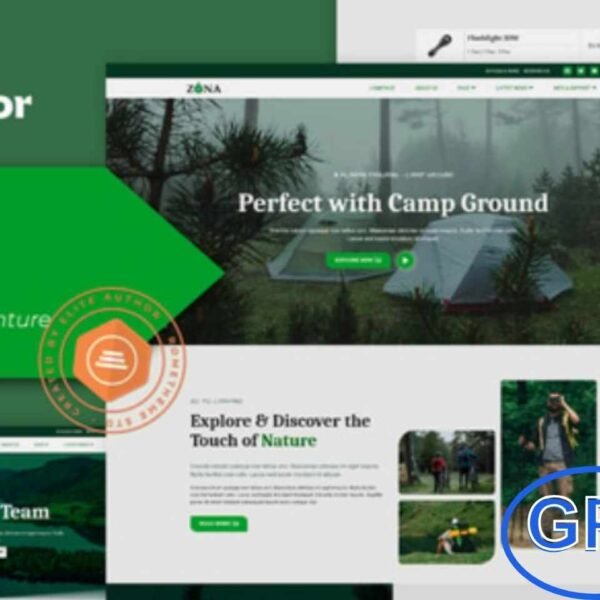 Zona – Campground & Adventure Elementor Template Kit Zona is a modern and versatile Elementor Template Kit designed for campgrounds, camping sites, adventure tours, and travel-related businesses. Featuring 13+ fully responsive, clean, and customizable templates, Zona allows you to create a professional website that showcases outdoor experiences, adventure packages, and travel services.