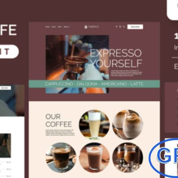 Thrivce – Coffee Shop & Cafe Elementor Template Kit Thrivce is a modern and stylish Elementor Template Kit designed for coffee shops, cafés, and bistros. Perfect for showcasing menus, sharing your story, and attracting coffee enthusiasts, this kit features elegant layouts, easy navigation, and full customization with Elementor.