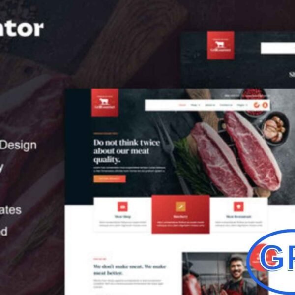 GrillGourmet – Butcher & Meat Shop Elementor Template Kit GrillGourmet is a modern Elementor Template Kit crafted for butchers, meat shops, and grocery businesses looking to build a clean and professional online presence. With 12+ pre-designed templates, this kit offers a stylish and user-friendly layout that helps you showcase your fresh meats, fish, poultry, and groceries in an appealing way.