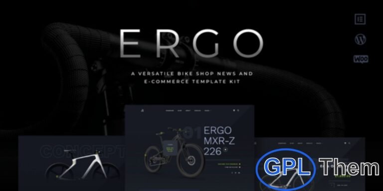 ERGO – Bike & Cycling WooCommerce Elementor Template Kit ERGO is a modern WooCommerce Elementor Template Kit designed for bike, cycling, and extreme sports stores. Perfect for selling bikes, gear, accessories, and equipment for sports like skiing, skating, or automotive activities, this kit helps you build a professional eCommerce website with ease.