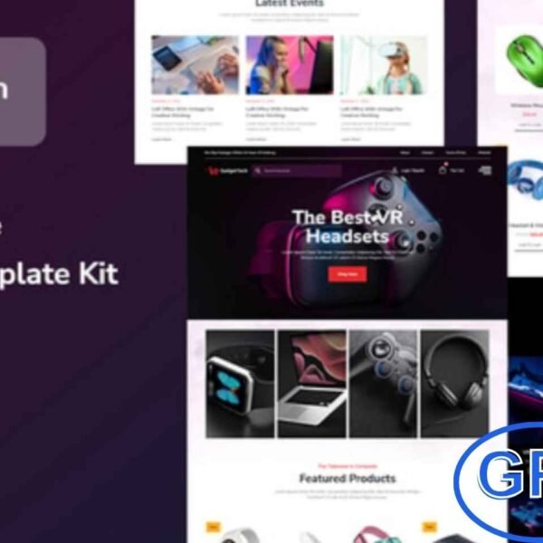 GadgetTech – Electronic Gadget WooCommerce Elementor Pro Template Kit GadgetTech is a modern WooCommerce Elementor Pro Template Kit designed for electronic gadget stores and tech shops. Perfect for showcasing and selling smartphones, laptops, accessories, and other digital products, this kit offers a sleek, professional, and fully responsive layout.