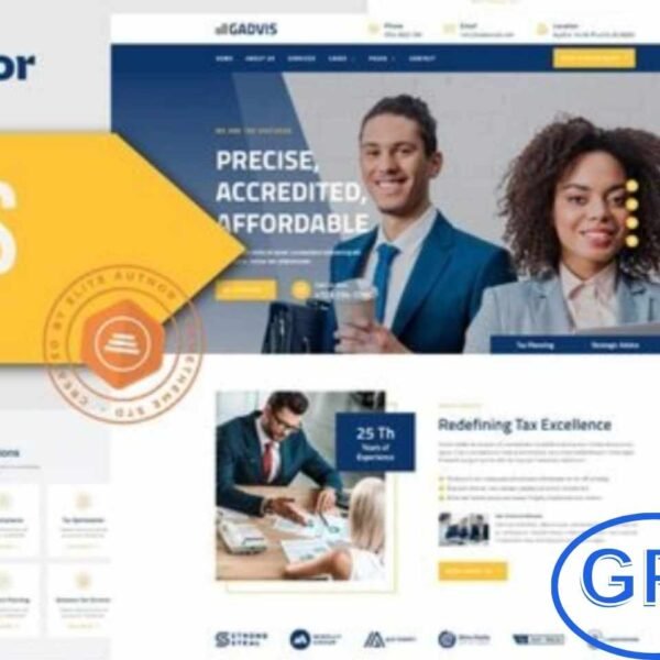 Gadvis – Tax Advisor & Financial Consulting Elementor Template Kit Gadvis is a professional Elementor Template Kit designed specifically for tax advisors, financial consultants, accountants, and business planning agencies. It includes all the essential templates to create a modern, clean, and fully responsive finance website with ease.