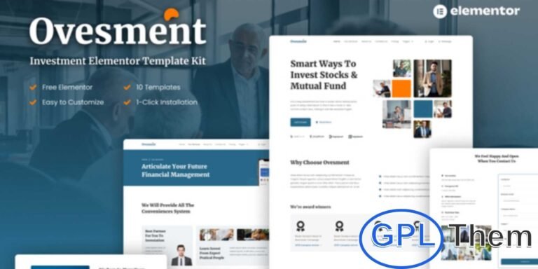 Ovesment – Investment & Finance Elementor Template Kit Ovesment is a modern and professional Elementor Template Kit designed for investment and finance businesses looking to showcase their services with style and credibility.