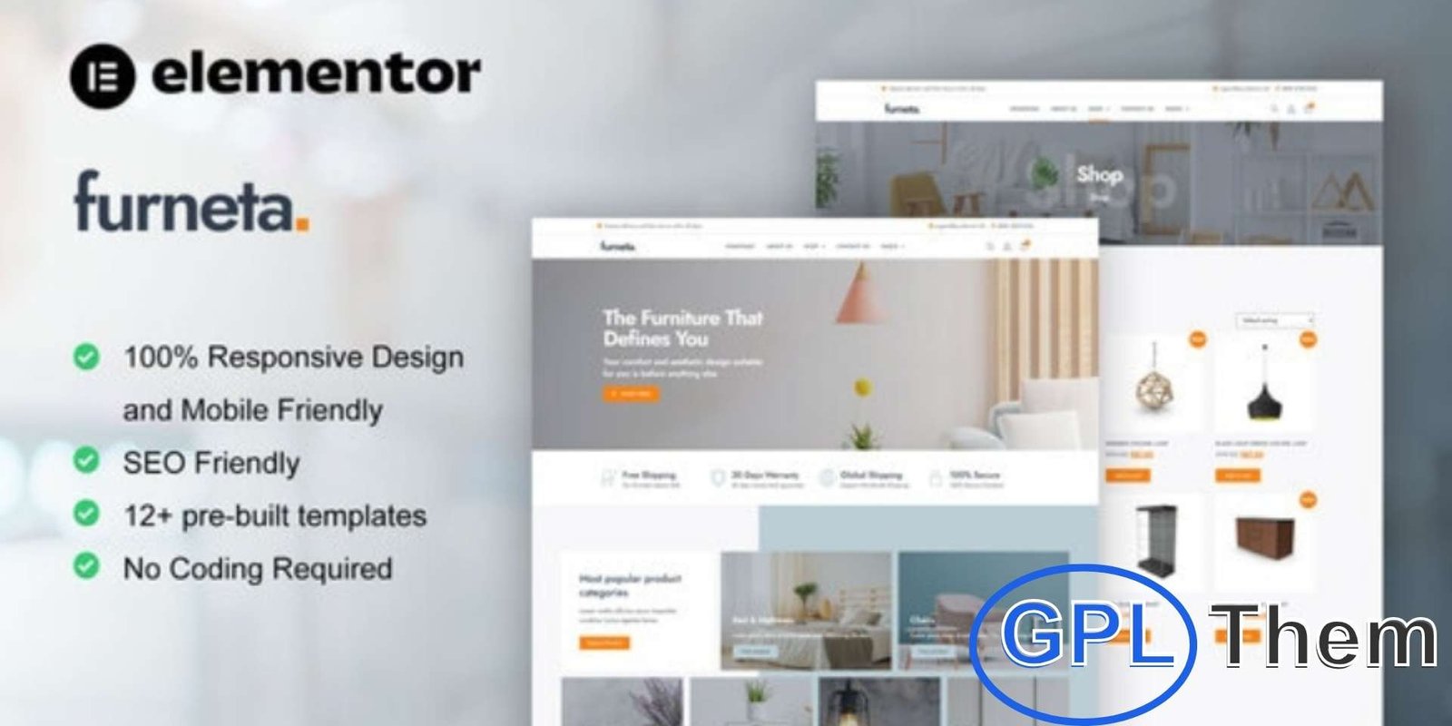 Furneta – Furniture Shop Elementor Template Kit Furneta – Furniture Shop Elementor Template Kit Furneta is a modern WooCommerce Elementor Template Kit designed for furniture shops, home décor stores, and interior design businesses. It features 12+ professionally crafted templates with a clean and stylish layout that perfectly showcases your furniture collections and décor products.