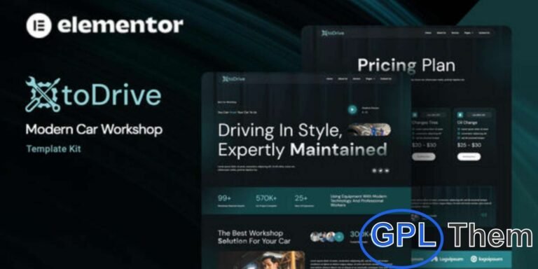 Otodrive – Modern Car Workshop Elementor Template Kit Otodrive is a sleek and professional Elementor Template Kit designed for car workshops, auto repair, and mechanic service websites.