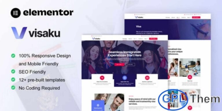 VisaPlan – Immigration & Visa Consulting Elementor Template Kit VisaPlan is a professional and fully customizable Elementor Template Kit designed for Immigration Consultants, Visa Agencies, and Travel Advisory Services. With its clean and modern layout, VisaPlan helps you build a high-quality WordPress website that showcases your expertise, services, and success stories.