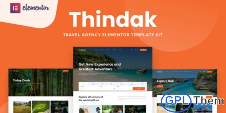 Thindak – Travel Agency Elementor Template Kit Thindak is a modern and professional Elementor Template Kit designed specifically for travel agencies, tour operators, vacation planners, hotel booking, and online reservation businesses. With its clean, simple, and elegant layout, Thindak makes it easy to build a visually stunning website that enhances user experience and drives more bookings.
