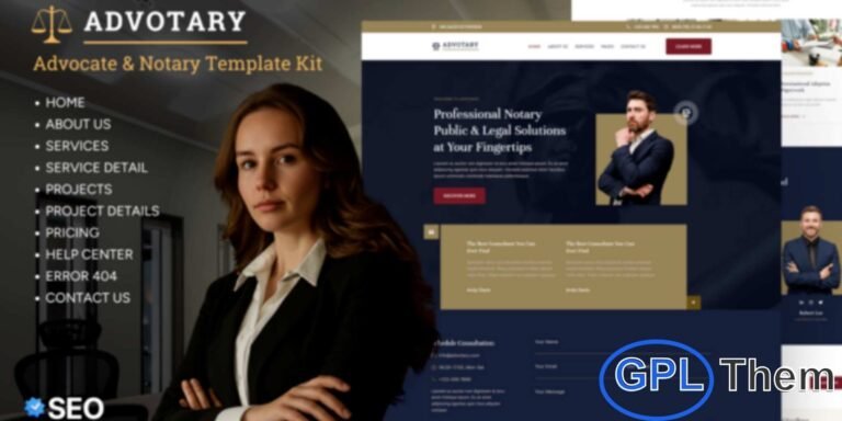 Advotary – Notary Public & Legal Services Elementor Template Kit Advotary is a premium Elementor Template Kit crafted for notary public, law firms, legal advisors, and attorneys seeking to establish a strong and professional online presence. With its clean, modern, and elegant design, Advotary provides an ideal platform to showcase legal services, client testimonials, and professional expertise with ease.