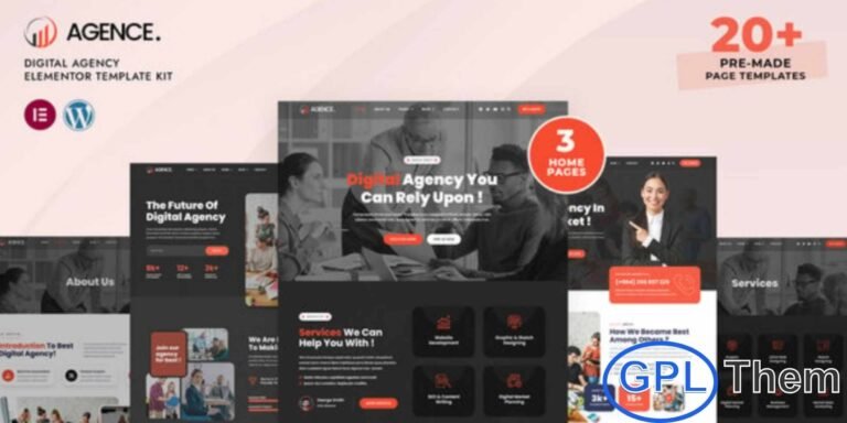 Agence – Digital Agency Elementor Pro Template Kit Agence is a modern and versatile Elementor Pro Template Kit designed specifically for digital agencies, marketing firms, creative studios, corporate businesses, and consulting companies. With its clean layout and professional design, Agence helps you build a stunning online presence that highlights your brand’s creativity and expertise.