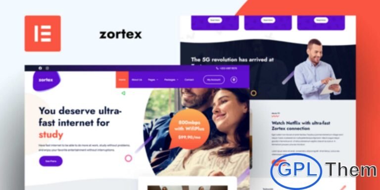 Zortex – Broadband & Internet Services Elementor Template Kit Zortex is a modern and professional Elementor Pro Template Kit crafted for broadband, internet, and telecommunication service providers. Designed with precision, it features clean layouts, responsive design, and user-friendly customization, making it ideal for showcasing internet plans, fiber services, and digital connectivity solutions.