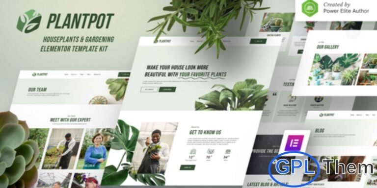 Plantpot – Houseplants & Gardening Elementor Template Kit Plantpot is a modern, clean, and fully responsive Elementor Template Kit designed to help you create a professional website for houseplant shops, green plant stores, nurseries, and gardening or landscaping services.