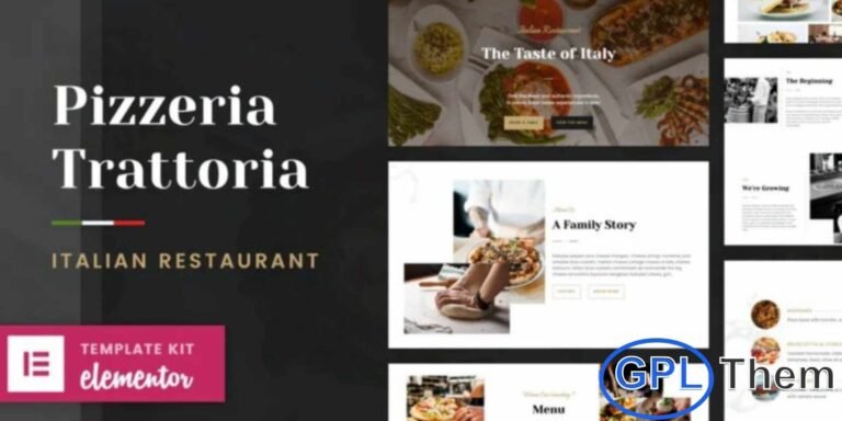 Pizzeria Trattoria – Italian Restaurant Elementor Template Kit Pizzeria Trattoria is a beautifully crafted Elementor Template Kit featuring 10+ professionally designed pages tailored for Italian restaurants, pasta bars, pizzerias, and other food and beverage businesses.
