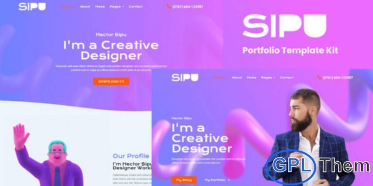 Sipu – Creative Portfolio Elementor Template Kit Sipu is a modern, clean, and creative Elementor Template Kit designed for portfolios, personal websites, CVs, and professional service showcases. Perfect for freelancers, designers, photographers, and businesses, Sipu allows you to present your work, services, and achievements in a visually appealing and professional manner.