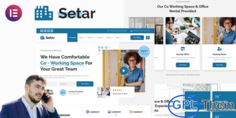 Setar – Coworking Space & Startup Office Elementor Template Kit Setar is a sleek and modern Elementor Template Kit designed specifically for coworking spaces, startup offices, shared workspaces, creative hubs, and business centers. Built for Elementor Pro, this kit offers beautifully crafted layouts that help you create a polished, professional website with ease.