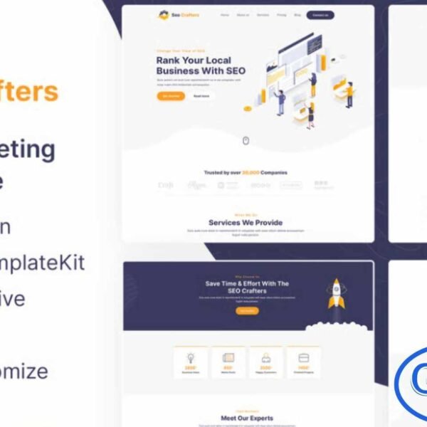 SEOCrafters – Marketing Agency Elementor Template Kit SEOCrafters is a modern and SEO-optimized Elementor Template Kit designed for marketing agencies, corporate businesses, and digital service providers aiming to boost their online visibility. Featuring a clean, creative, and technology-focused design, this template kit helps you build a professional website that highlights your services, expertise, and results.