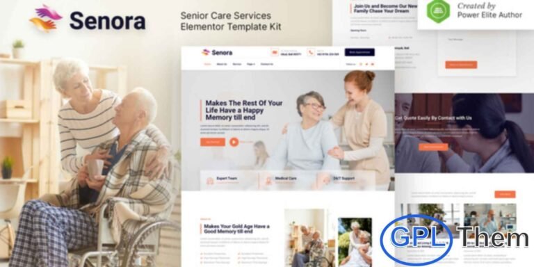 Senora – Senior Care Services Elementor Template Kit Senora is a modern and thoughtfully designed Senior Care Elementor Template Kit ideal for building professional websites for elderly care services, home caregiving, retirement homes, nursing care, healthcare centers, hospitals, clinics, and other medical or wellness-based businesses.