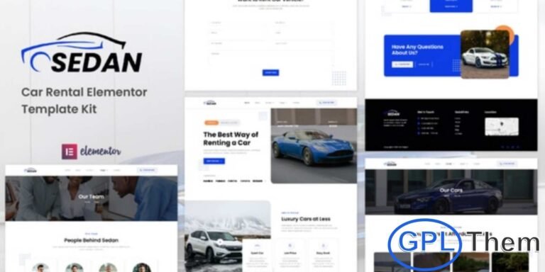 Sedan – Car Rental Elementor Template Kit Sedan is a modern and responsive Car Rental Elementor Template Kit designed for private transportation companies, vehicle rental services, taxi providers, and chauffeur businesses. With its clean, simple, and professional layout, Sedan enables you to build a high-quality website effortlessly using Elementor—no coding required.
