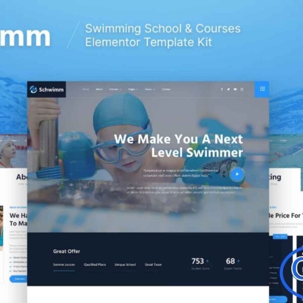 Schwimm – Swimming School & Course Elementor Template Kit Schwimm is a modern and clean Elementor Template Kit crafted for Swimming Schools, Aquatic Training Centers, Diving Classes, and other water-based education businesses. Its professional layout ensures your website looks polished, engaging, and easy to navigate.