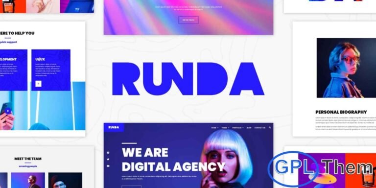 Runda – Creative Agency Elementor Template Kit Runda is a modern and stylish Elementor Template Kit crafted for creative agencies, designers, freelancers, digital studios, and professional online portfolios. With its clean, minimalist layout and fully responsive design, this kit ensures your work is showcased beautifully on every device.