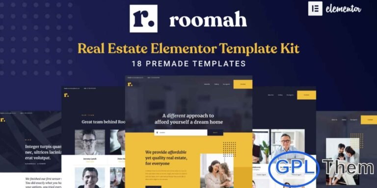 Roomah – Real Estate Agent Elementor Template Kit Roomah is a premium Elementor Template Kit designed to create a professional and engaging online presence for real estate agents. This kit offers a collection of modern, clean, and responsive templates tailored specifically for real estate services, property listings, and agent portfolios.
