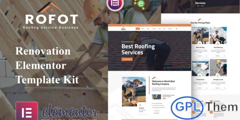 Rofot – Renovation Elementor Template Kit Rofot is a modern and fully responsive Elementor Template Kit designed for renovation and home improvement businesses. Perfect for creating a professional website quickly, this kit is optimized for the free Hello Elementor theme but works seamlessly with most Elementor-supported WordPress themes.