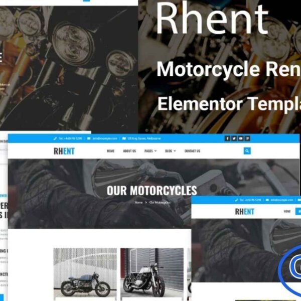 Rhent – Motorcycle Rental Services Elementor Template Kit Rhent is a modern and user-friendly Elementor Template Kit designed specifically for motorcycle rental services. Perfect for bike rental shops, scooter rentals, and motorcycle tour businesses, this kit allows you to create a professional, fully responsive website effortlessly.
