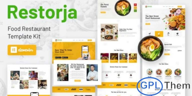 Restorja – Restaurant & Food Elementor Template Kit Restorja is an elegant and minimalist Restaurant & Food Elementor Template Kit designed to help you build a stylish and modern website with ease. Ideal for restaurants, cafes, bars, catering services, and culinary businesses, this kit offers a clean layout that beautifully highlights menus, services, and dining experiences.