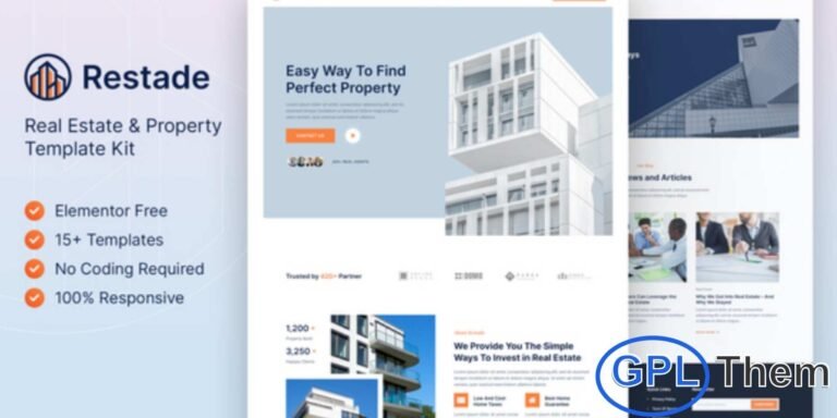 Restead – Real Estate & Property Elementor Template Kit Restead is a professionally designed Real Estate & Property Elementor Template Kit built to help you create a polished and high-converting website using the Elementor Page Builder for WordPress. Perfect for real estate agents, property listings, rental services, and housing developers, this kit provides a clean, modern layout that showcases properties with style and clarity.