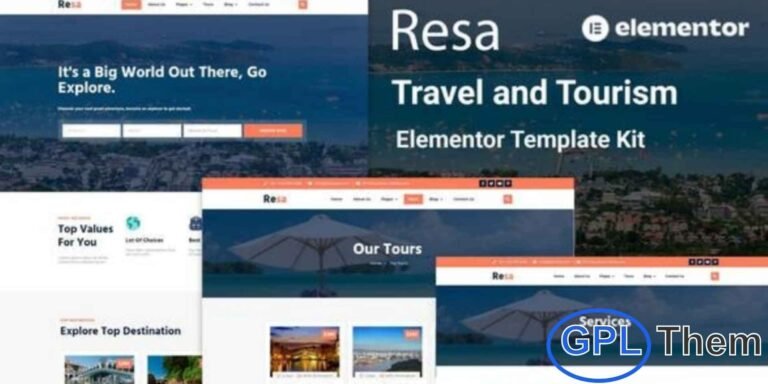 Resa – Travel & Tourism Elementor Template Kit Resa is a beautifully designed Travel & Tourism Elementor Template Kit created for travel agencies, tour operators, holiday planners, and tourism-related businesses. With its user-friendly, pre-built page layouts, Resa makes it effortless to build a responsive and visually engaging website without writing a single line of code.
