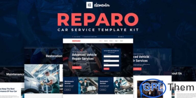 Reparo – Car Service Elementor Template Kit Reparo is a professional and modern Car Service Elementor Template Kit crafted for auto repair shops, vehicle maintenance centers, and automotive service businesses. Designed to highlight your services, expertise, and completed projects, this template kit helps you create a high-quality website that builds trust with customers.