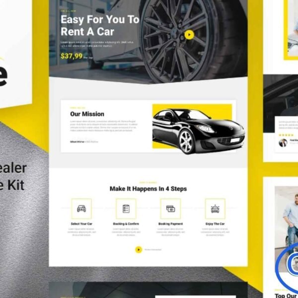 Rentive – Car Rental & Auto Dealer Elementor Template Kit Rentive is a sleek and modern Elementor Template Kit created specifically for car rental companies, auto dealers, and vehicle booking services. Designed with a stylish and user-friendly layout, this template kit allows you to present your fleet, pricing, booking options, and services in a professional and engaging way.
