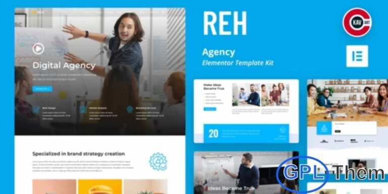 Reh – Agency Elementor Template Kit Reh is a sleek and modern Agency Elementor Template Kit crafted for creative agencies, portfolio services, design studios, and digital professionals who want to showcase their work in a polished and engaging way. With its clean, contemporary layouts, Reh helps you build a powerful online portfolio that highlights your projects, team, and services with clarity and style.