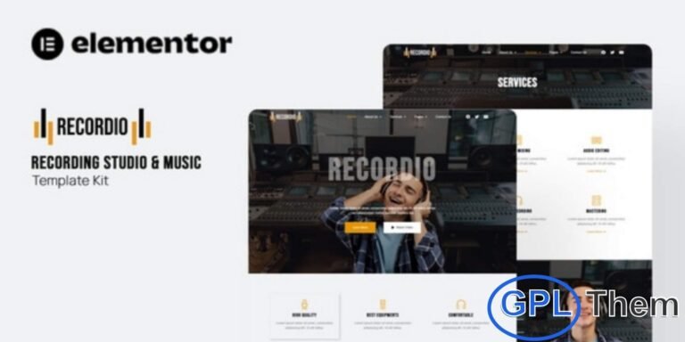 Recordio – Recording Studio Elementor Template Kit Recordio is a modern and professional Recording Studio Elementor Template Kit designed for music studios, audio production houses, musicians, sound engineers, and creative audio professionals. With its clean and visually appealing layouts, Recordio makes it easy to showcase your services, equipment, studio rooms, portfolio, and client testimonials.