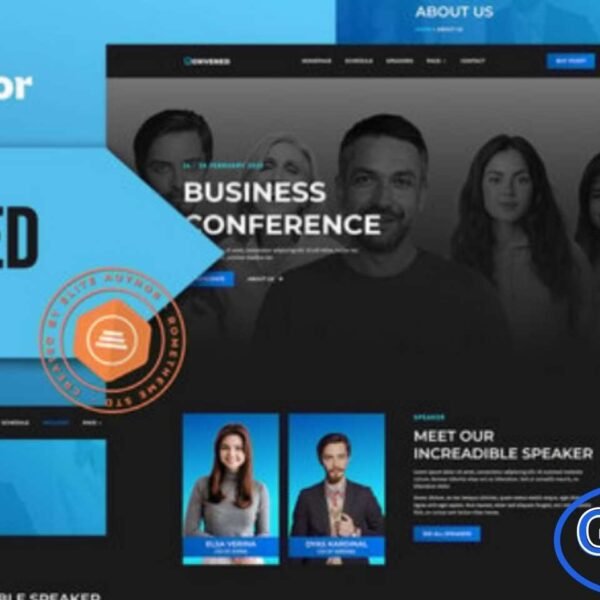 Qonvened – Event & Conference Elementor Template Kit Qonvened is a modern and fully responsive Elementor Template Kit designed specifically for events, conferences, seminars, summits, and professional gatherings. With its clean layout and highly customizable structure, this kit helps you create a polished event website featuring essential elements such as event schedules, speaker profiles, registration sections, and more.